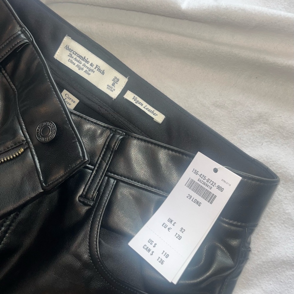 Abercrombie & Fitch Black leather Pants NWT